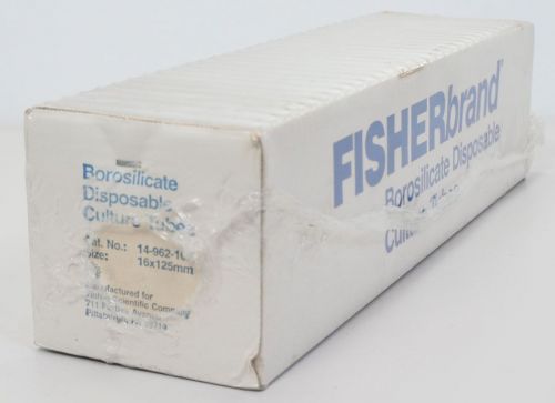 Fisher 14-962-10E Disposable Culture Tubes 16x125mm Borosilicate, Box of 250