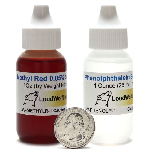 Ph indicator pack / methyl red (0.05%) + phenolphthalein (1%) / 1 oz each for sale