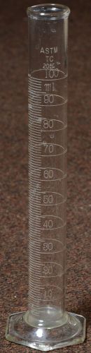 Pyrex glass graduated cylinder  100 ml  astm ~ tc ~ 20 oc measuring 100ml for sale