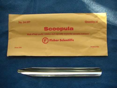 Fisher Scientific Scoopula stainless steel spatula, pkg of 6