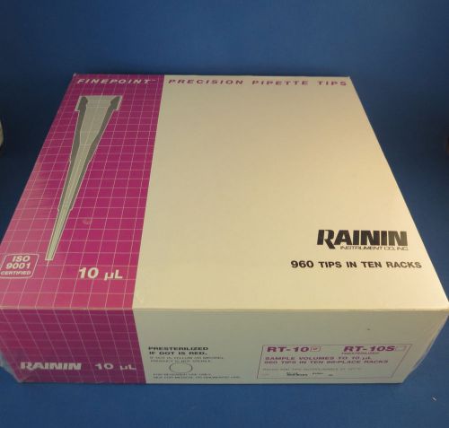 New pack rainin rt-10 10ul pipet tips (10 racks of 96) pipette for sale