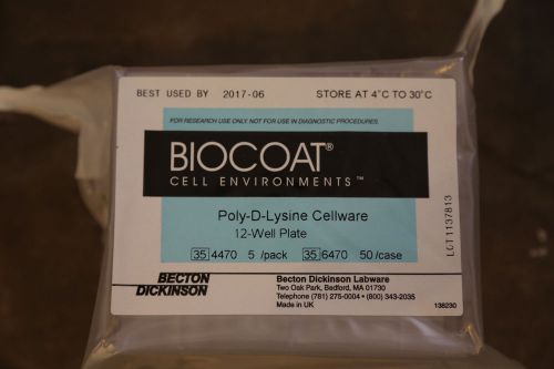 BD BioCoat™ Poly-D-Lysine 12-Well Multiwell™ Plates NEW 5 Packl 354470