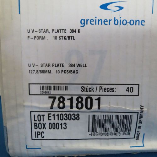 Greiner UV-Star 384 Well Plates 781801 Clear Case/40