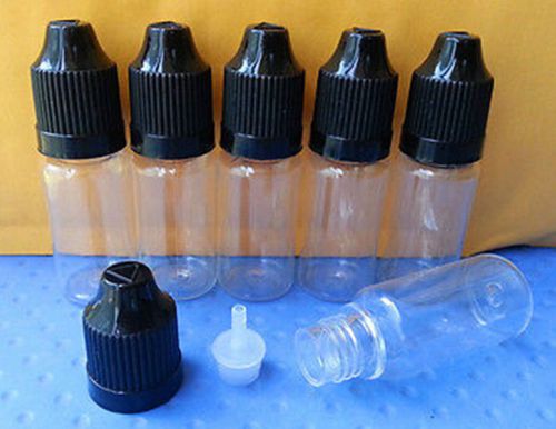 NEW 20pcs 10ML Black Empty Plastic PET Squeezable Dropper Bottles Eye Liquid