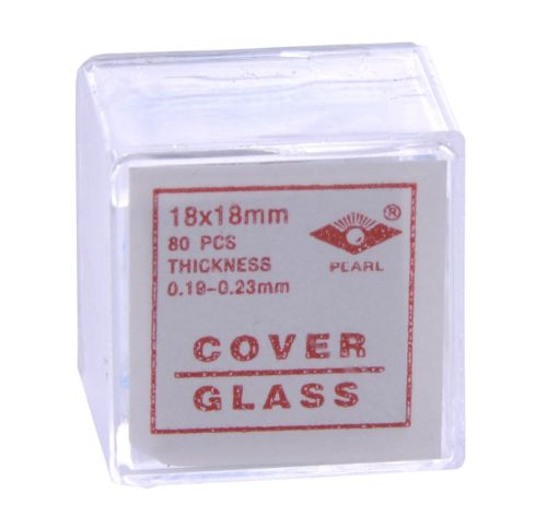 American Educational Glass Microscope Cover Slip, 18mm Length, 18mm Width, #2