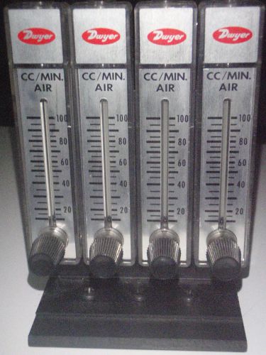 Dwyer RMA Series Flow Meters 10-100 CC/Min Air, Bank of Four