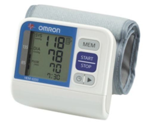 Omron auto wrist bp monitor white with irregular heartbeat detection for sale