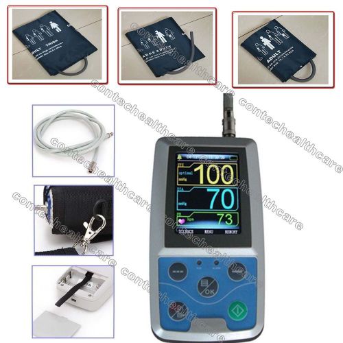 CE FDA Certified 24Hrs Ambulatory Digital Blood Pressure Monitor ABPM,3 cuffs