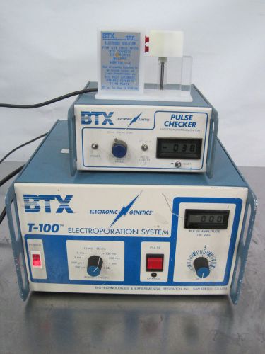 R113315 btx t-100 electroporation system w/ pulse checker &amp; isolator pc-445 for sale