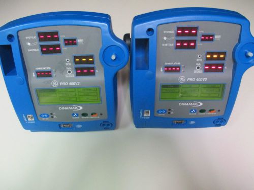 Lot of (2) GE Dinamap Pro 400V2 Patient Monitors
