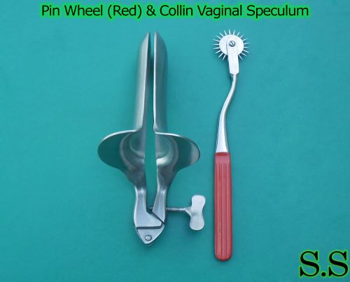 Wartenberg Pin Wheel (Red) Color &amp; Collin Vaginal Speculum Large