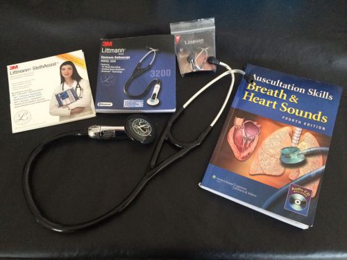 Littmann 3200 Digital Stethoscope Bundle w/ Heart and Lungs Sounds Book &amp; CD
