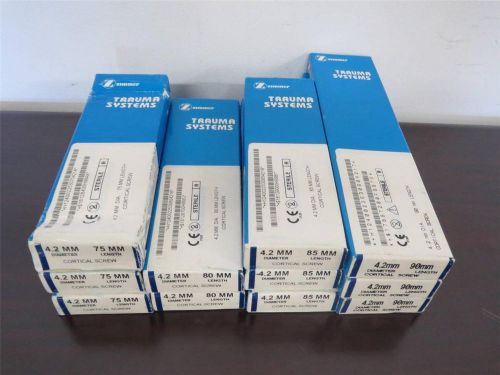 Lot of 11 NEW in Box Zimmer Cortical Screws 4.2mm Diameter 75mm to 90mm #6