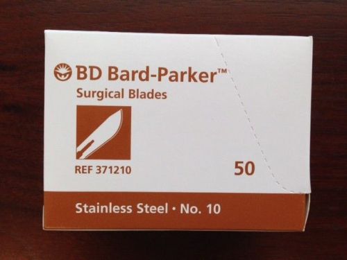 BD Bard-Parker #10 Surgical Blades Stainless Steel 50/bx #371210 Sterile Aspen