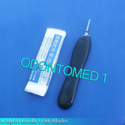 Scalpel Handle # 3 with Black Color 10 Surgical Blade # 10 Dental Instruments