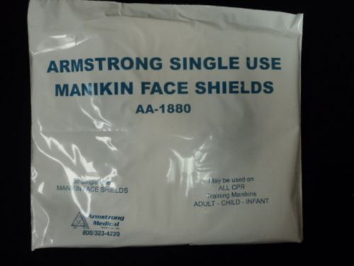 NEW ARMSTRONG AA-1880 SINGLE USE CPR MANIKIN FACE SHIELDS PACKAGE OF 36