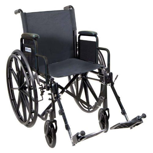 Drive Medical Silver Sport 1 Wheelchair - Swing Away Removable Footrest