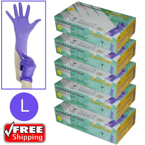 500pcs 3.5mil Soft Nitrile Powder-free Medical Exam Gloves (Latex Vinyl Free)  L