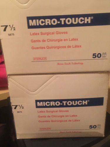 MICROTOUCH TECHNOLOGY LATEX SURGICAL GLOVES BOX OF 50 SIZE 7.5