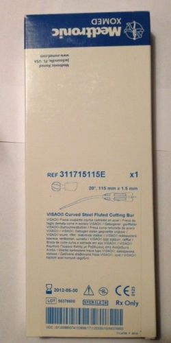 Medtronic Xomed 311715115E Visao Curved Steel Fluted Bur 115mm X 1.5mm 20°