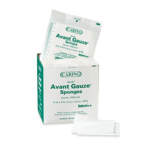 Medline Caring Non-woven Gauze Sponge - 4 Ply - 4&#034; X 4&#034; - 50/box - (prm21444)