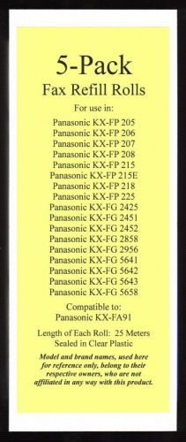 5-pack KX-FA91 Fax Refills for Panasonic KX-FG5641 KX-FG5642 KX-FG5643 KX-FG5658