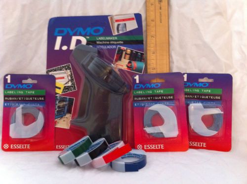 NEW Dymo ID 2001-01 label maker lot with 7 tape rolls