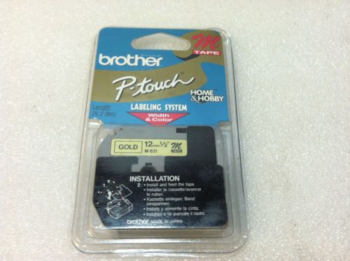 Brother P-Touch Label System GOLD M 1/2&#034; M-831 - PT-100 PT-110, 12mm New Sealed