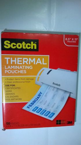 Scotch thermal laminating pouches 8.9 x 11.4 inches, 100-pack (tp3854-100) for sale