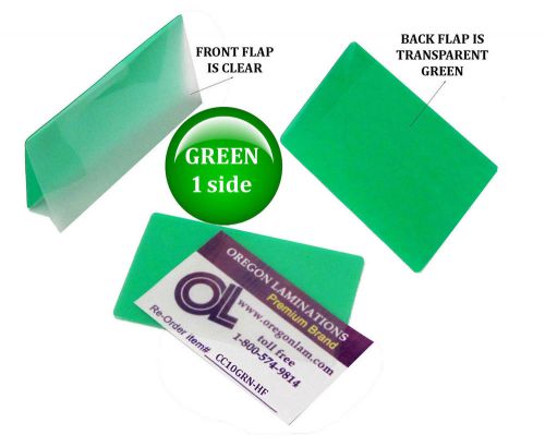 Green/clear credit card laminating pouches 2-1/8 x 3-3/8 qty 50 by lam-it-all for sale
