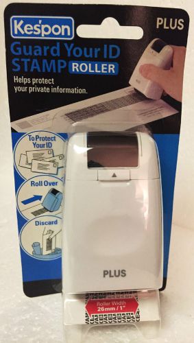 Plus Corporation Guard Your ID Stamp Roller - WHITE - Black Ink FREE SHIPPING!!