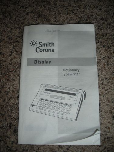 Smith Corona Dictionary Typewriter Display 800 Manual