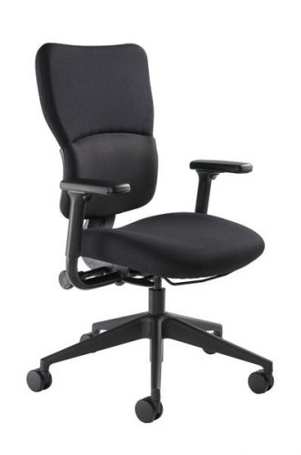 10 - STEELCASE LETS BE - TASK CHAIIR - REUPHOLSTERED IN BLACK - VGCOOD COND
