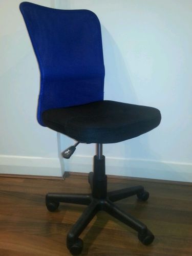2 Office chairs black seat royal blue back. Collection only from Soho, London