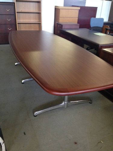 ***oval shape conference table by steelcase office furn 10ft long cherry lamin** for sale