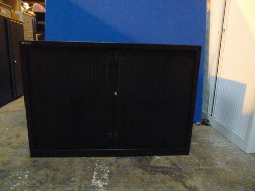 Black Tambour Unit / Cabinet 69 cm Tall x 100 cm Wide x 48 cm Deep