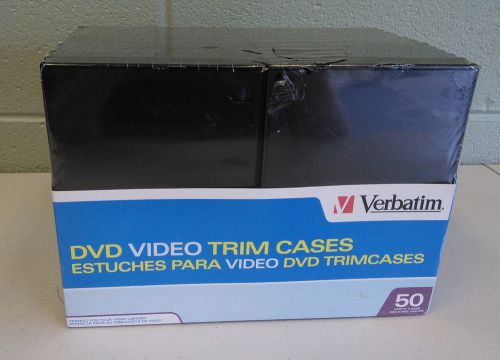 Verbatim DVD or Blu-Ray 7mm Slim Storage Single Case-50 Pack, Black