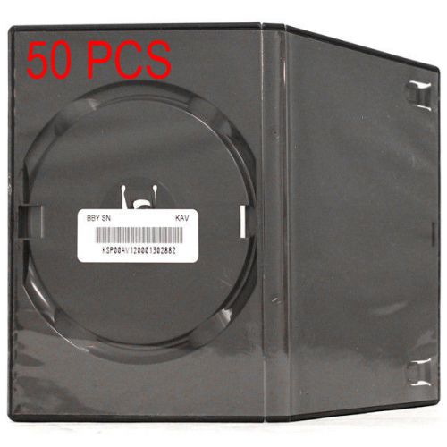 50 Standart Single DVD Cases 14 mm Black Eco Friendly by ECOTECH