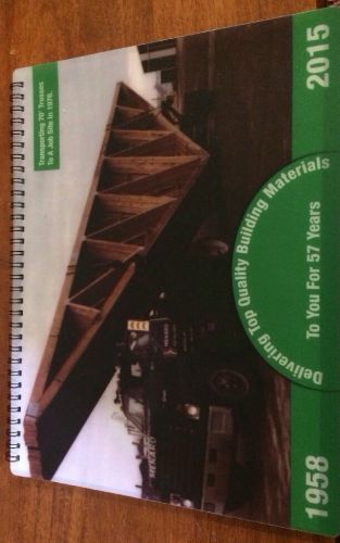2015 Menards Monthly Calendar Planner Spiral Bound Plastic Cover Trusses Truck
