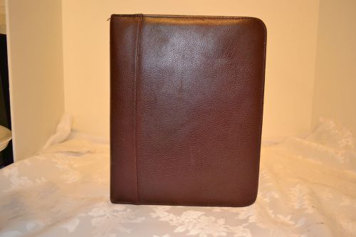 VINTAGE BROWN LEATHER FRANKLIN QUEST CLASSIC PLANNER BINDER WITH ZIPPER AROUND