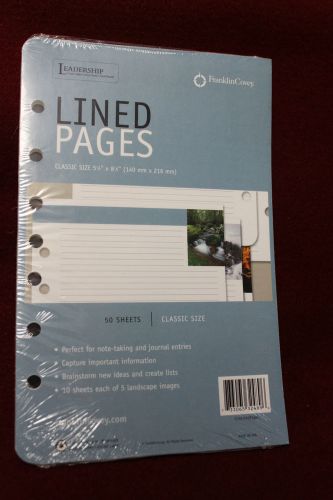 Franklin Covey Lined pages, 10 sheets of 5 landscape images