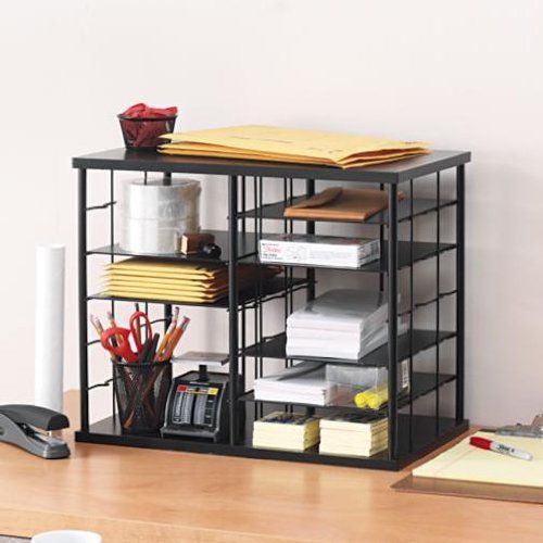 NEW 12 Slot Organizer 21W X 11.75D X 16H Inch Home Or Office - Black