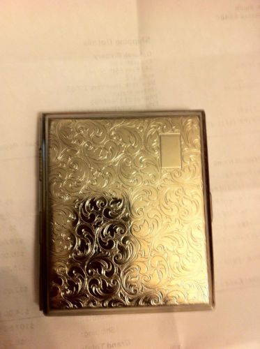 Silver Art Deco Paris 2-band I.D. Credit Card Cigarette Business Card Holder!