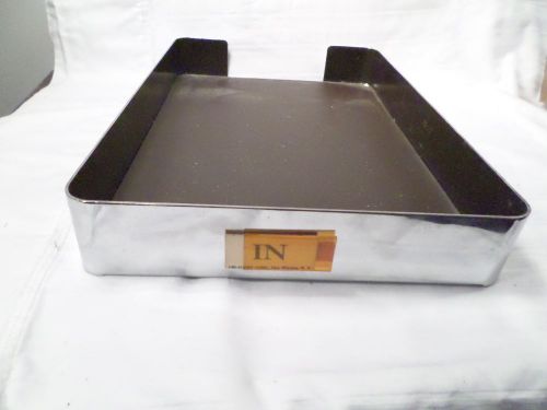 Vintage smokador 10&#034; x 15&#034; chrome metal desk top in box document holder for sale