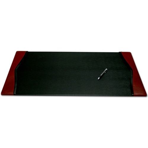 Dacasso brescia 34 x 20 leather desk pad - 20&#034; width - leather - black for sale