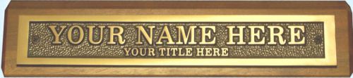 Elegant Bronze Desk Name Plate Made in USA by Rainbow Metals