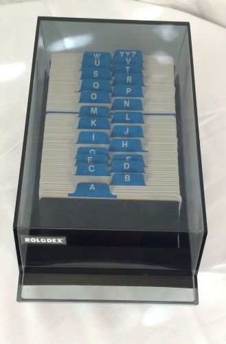 Vintage rolodex index card file system vip-24c covered slotted address business for sale