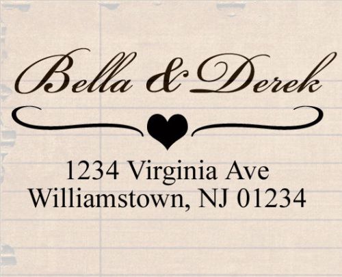 Custom name rubber self inking stamp return address label wedding personalized for sale