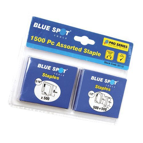 Blue spot 1500pce assorted staple all popular sizes diy hand tools parts for sale