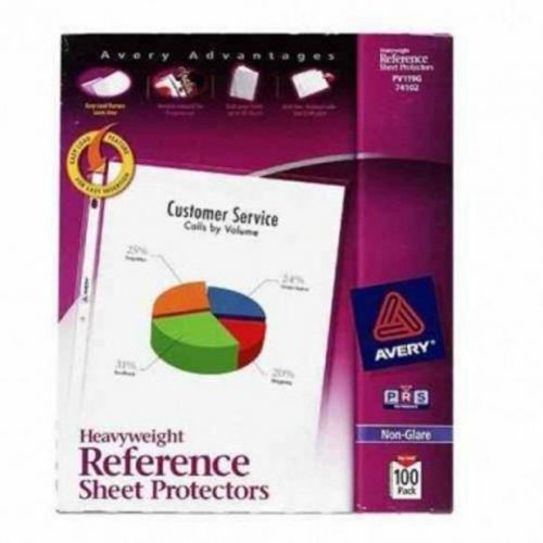 Avery 774102 Top-Load Poly Sheet Protectors Heavy Gauge Letter Nonglare 100 Box